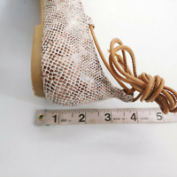 Chinese Laundry Womens Snake Faux Leather Strappy Ankle Tie Loafer Brown 7.5 New - Picture 8 of 11